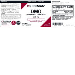 Kirkman DMG 125 mg label close-up