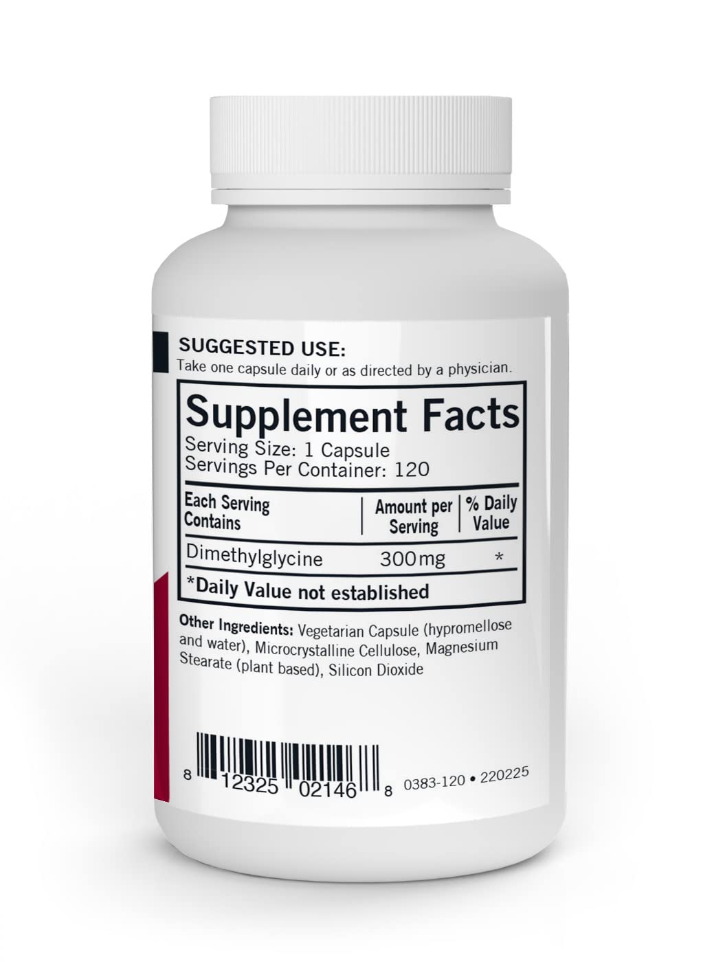 Supplement facts panel for Kirkman DMG 300 mg