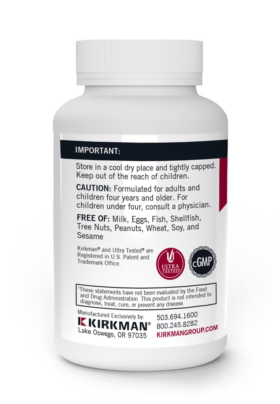 Kirkman DMG hypoallergenic formula packaging