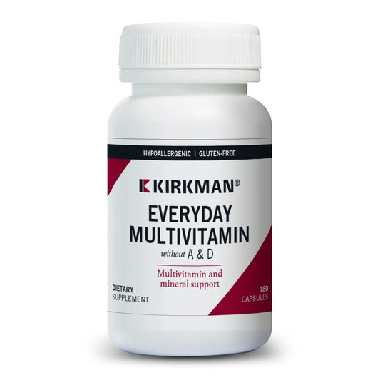 Kirkman Everyday Multivitamin Without Vitamins A and D bottle - 180 capsules