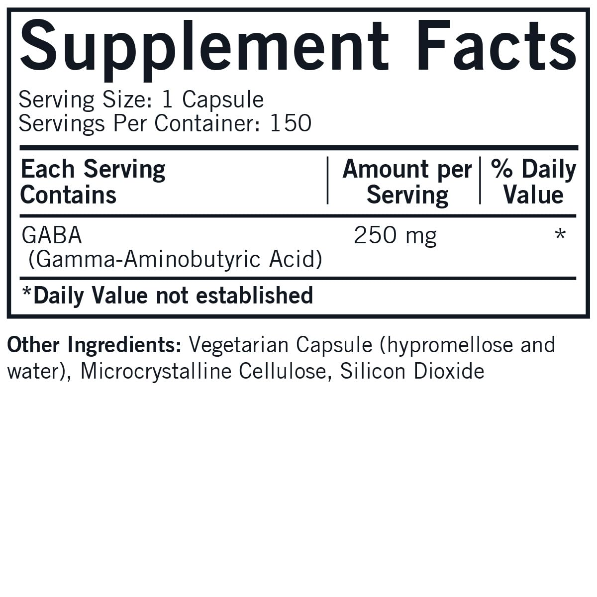 Kirkman GABA 250 mg label close-up