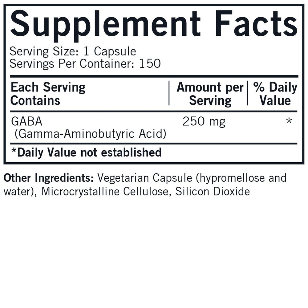 Kirkman GABA 250 mg label close-up