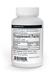 Close-up of mint flavored Melatonin chewable tablet