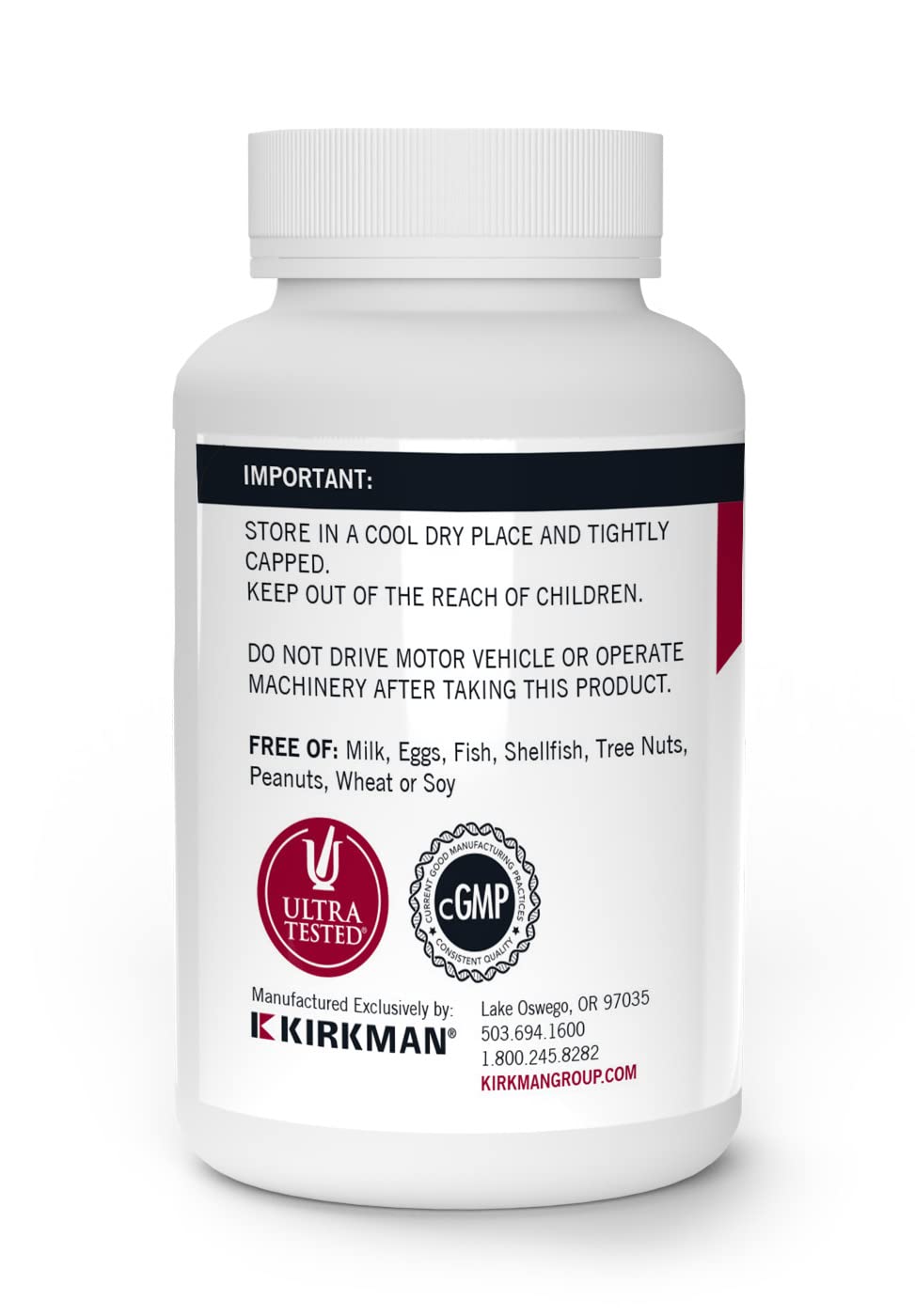 Front view of Kirkman Melatonin 1mg Chewable Tablets packaging