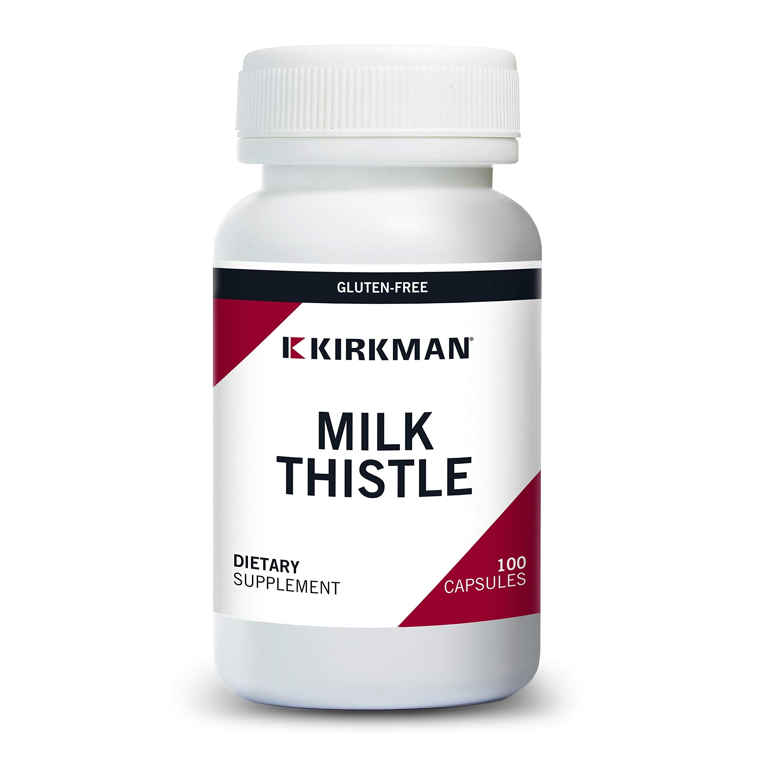 Kirkman Milk Thistle 100 mg vegetarian capsules bottle front