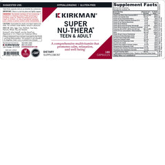 Close-up of Kirkman Nu-Thera Multivitamin label