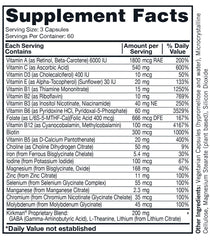 Front packaging of Kirkman Super Nu-Thera Multivitamin Teen & Adult