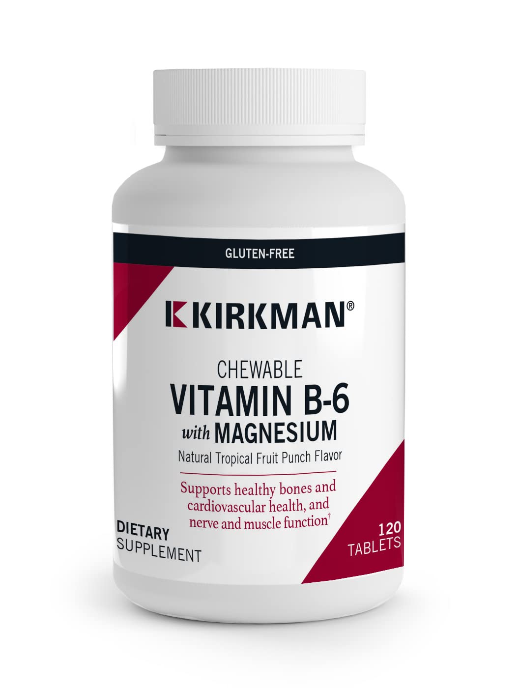 Kirkman Vitamin B6 with Magnesium chewable wafer bottle front