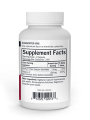 Close-up of Vitamin C 250 mg capsule