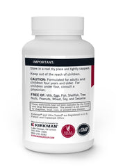 Kirkman Vitamin C bottle label showing hypoallergenic claim