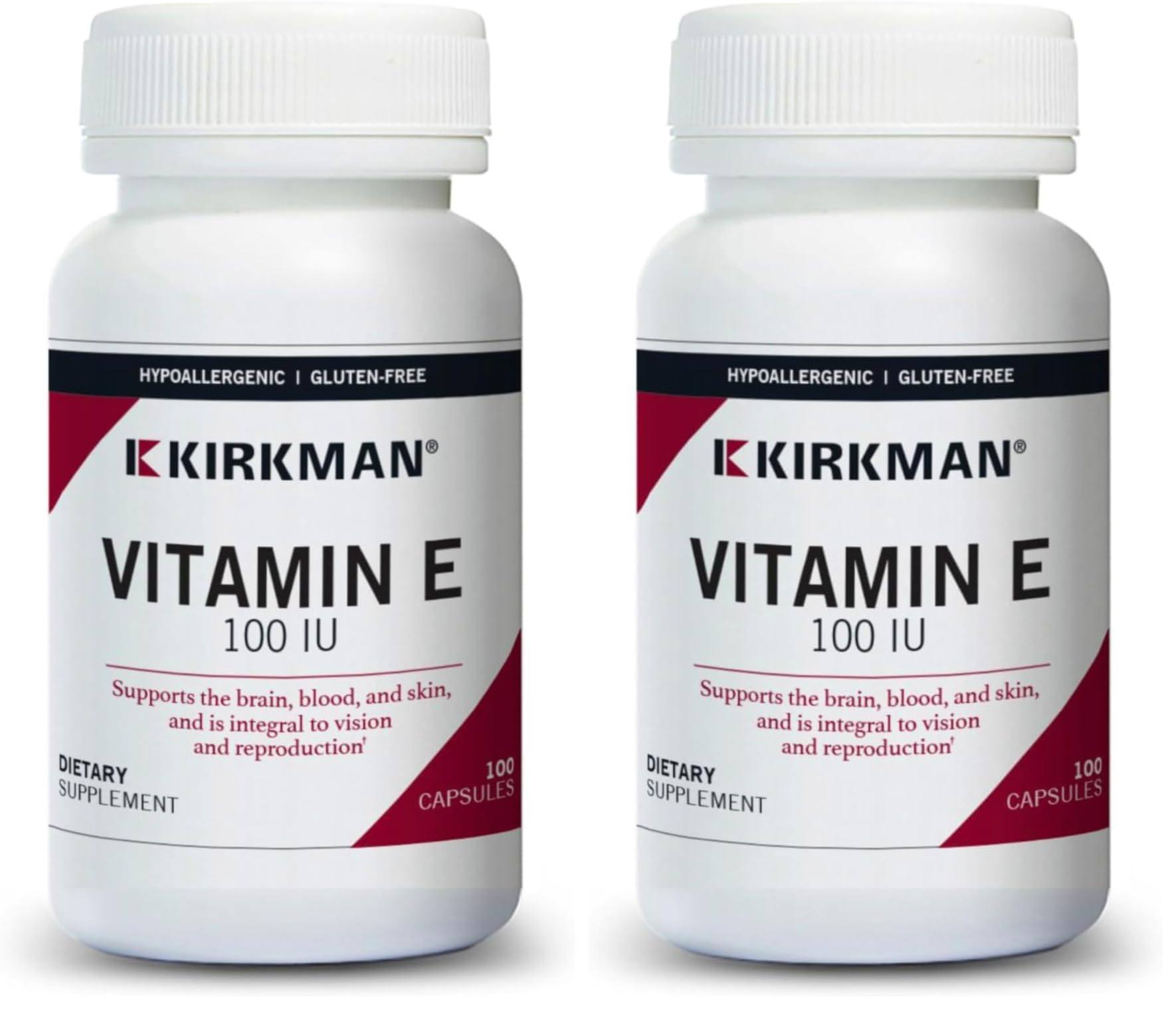 Kirkman Vitamin E 100 IU bottle label