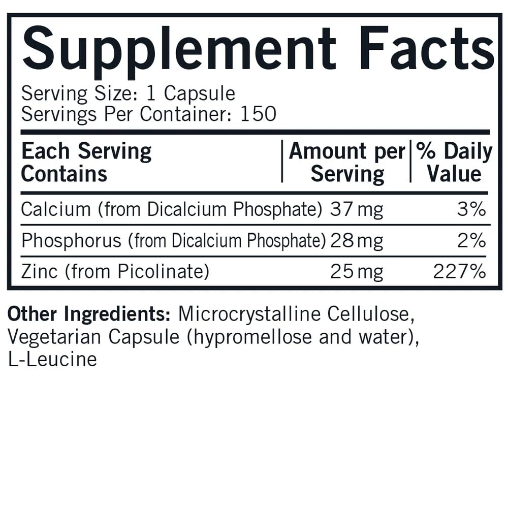 Close-up of zinc picolinate capsules