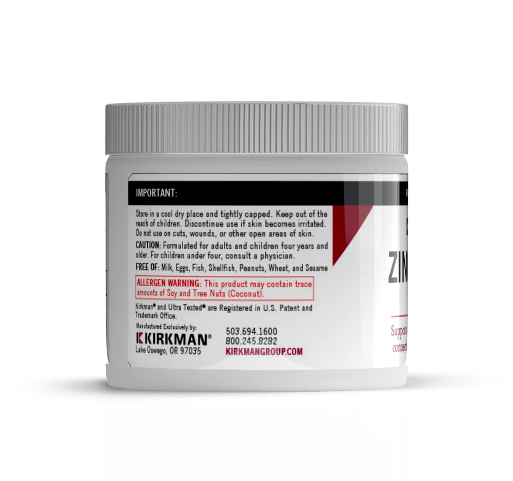 4 oz tube of Kirkman Zinc Sulfate Topical Cream