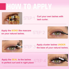Kiromiro lash clusters shown in a home styling setup for easy use.
