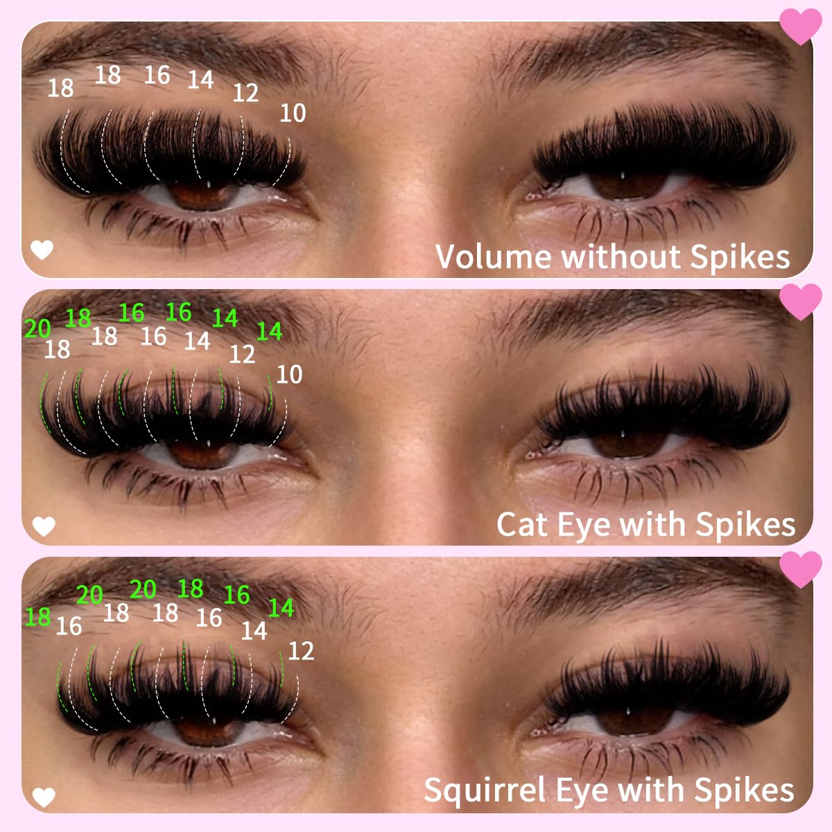 Kiromiro 10–18mm volume clusters with 14–20mm spikes for layered styles.