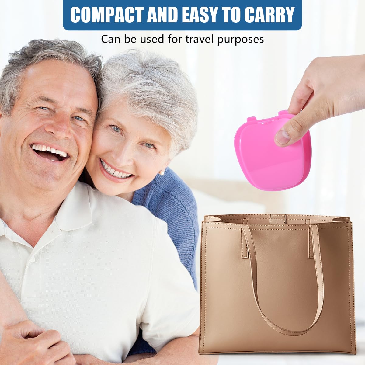 Packaging image: 2-pack denture bath case with 2 brushes