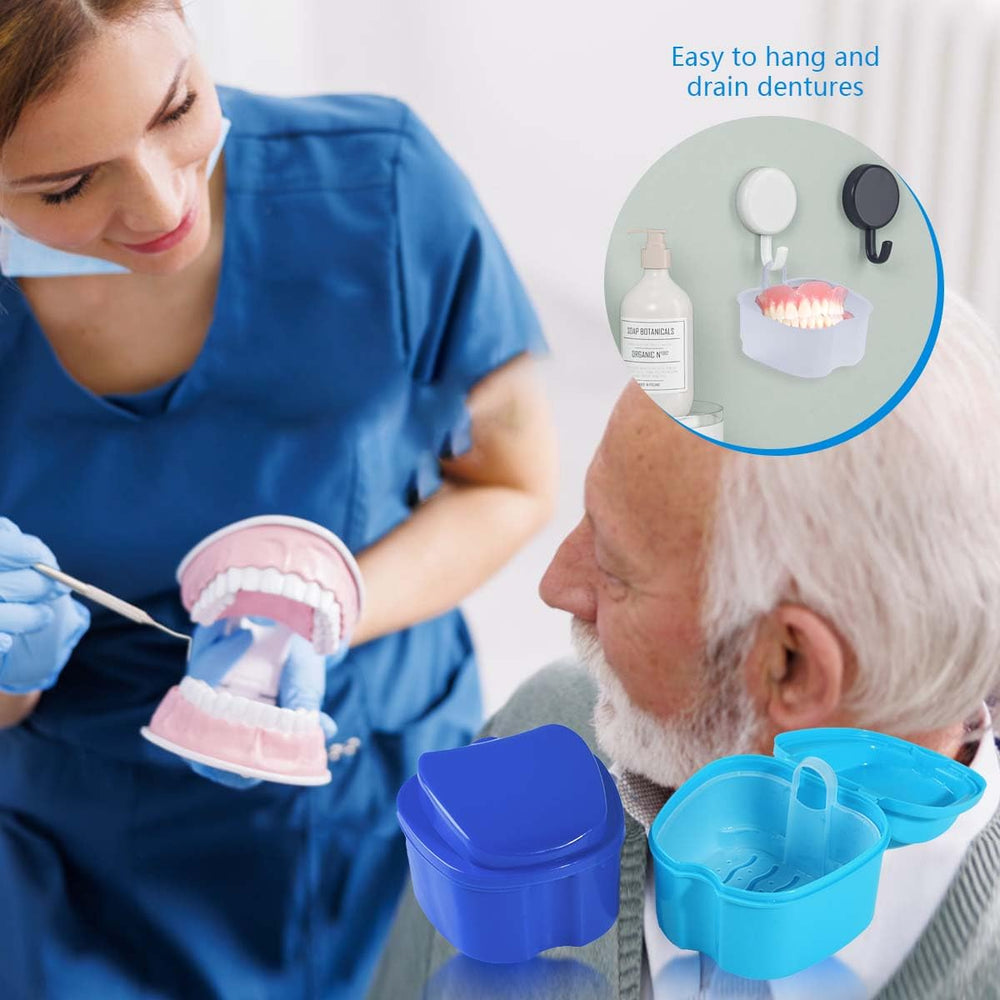 KISEER denture bath case dimensions 3.78 x 3.78 x 2.68 inches