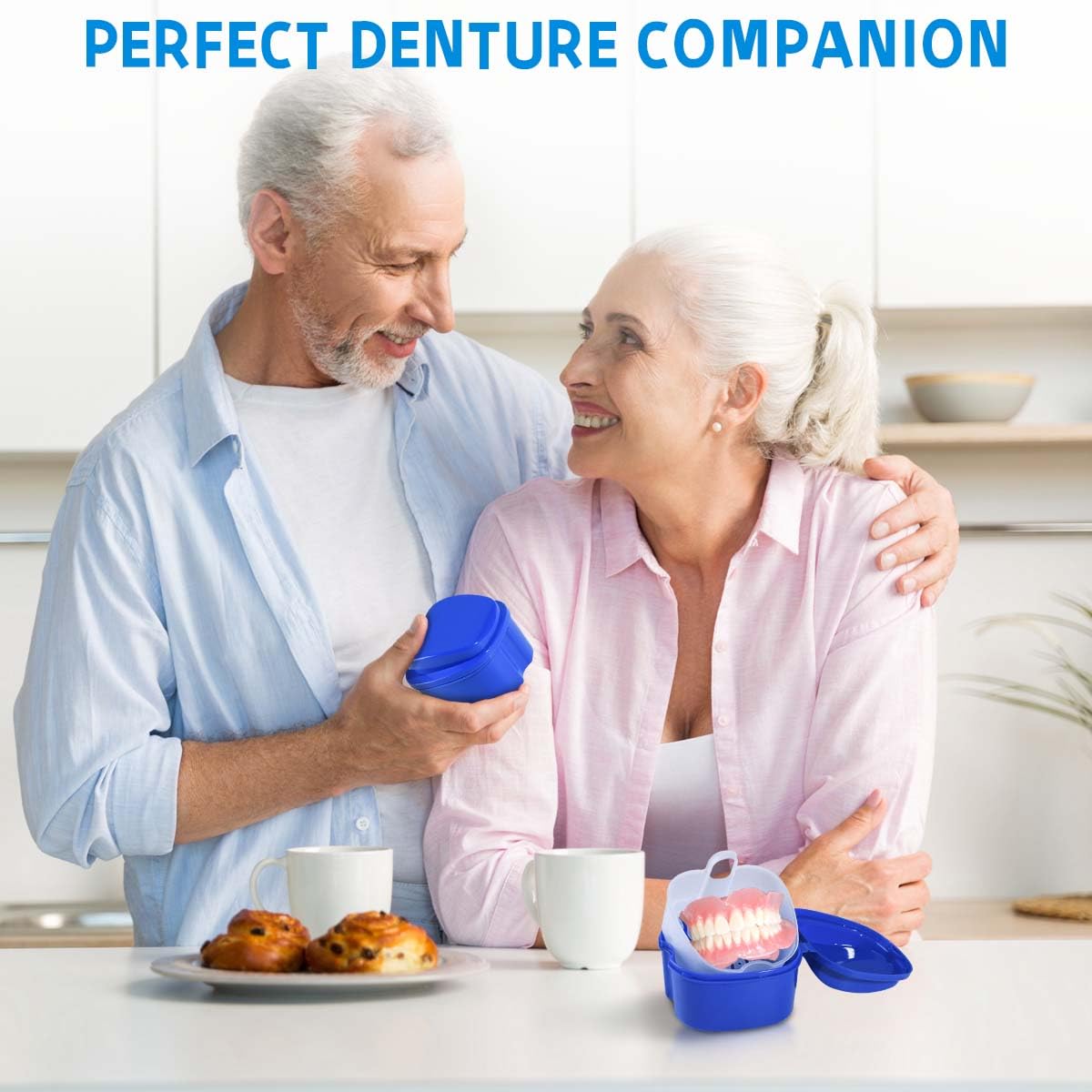 KISEER travel-ready denture bath case in use