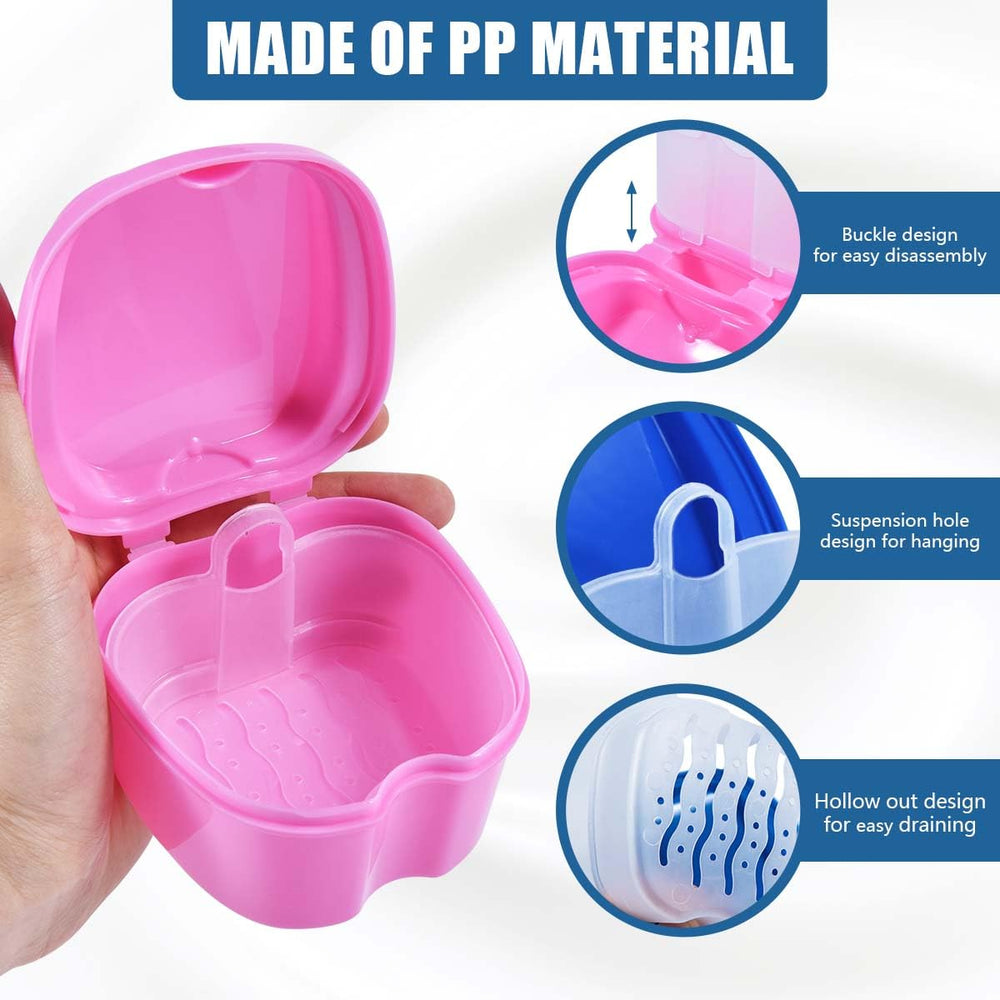 Denture cleaner case lid with drainage hooks