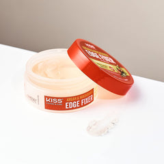 Hands apply product along hairline for easy, rinse-out styling.