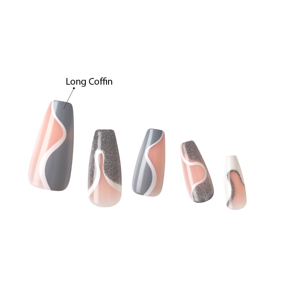 KISS Dreamdust nails with a glossy gel finish for vibrant shine