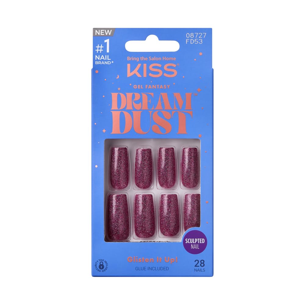 KISS Dreamdust ready-to-wear nails with glue-stick shown for quick at-home manicure.
