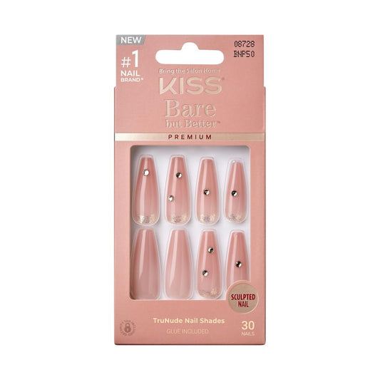KISS False Nails Kit bare-better nails for everyday wear and quick glam.