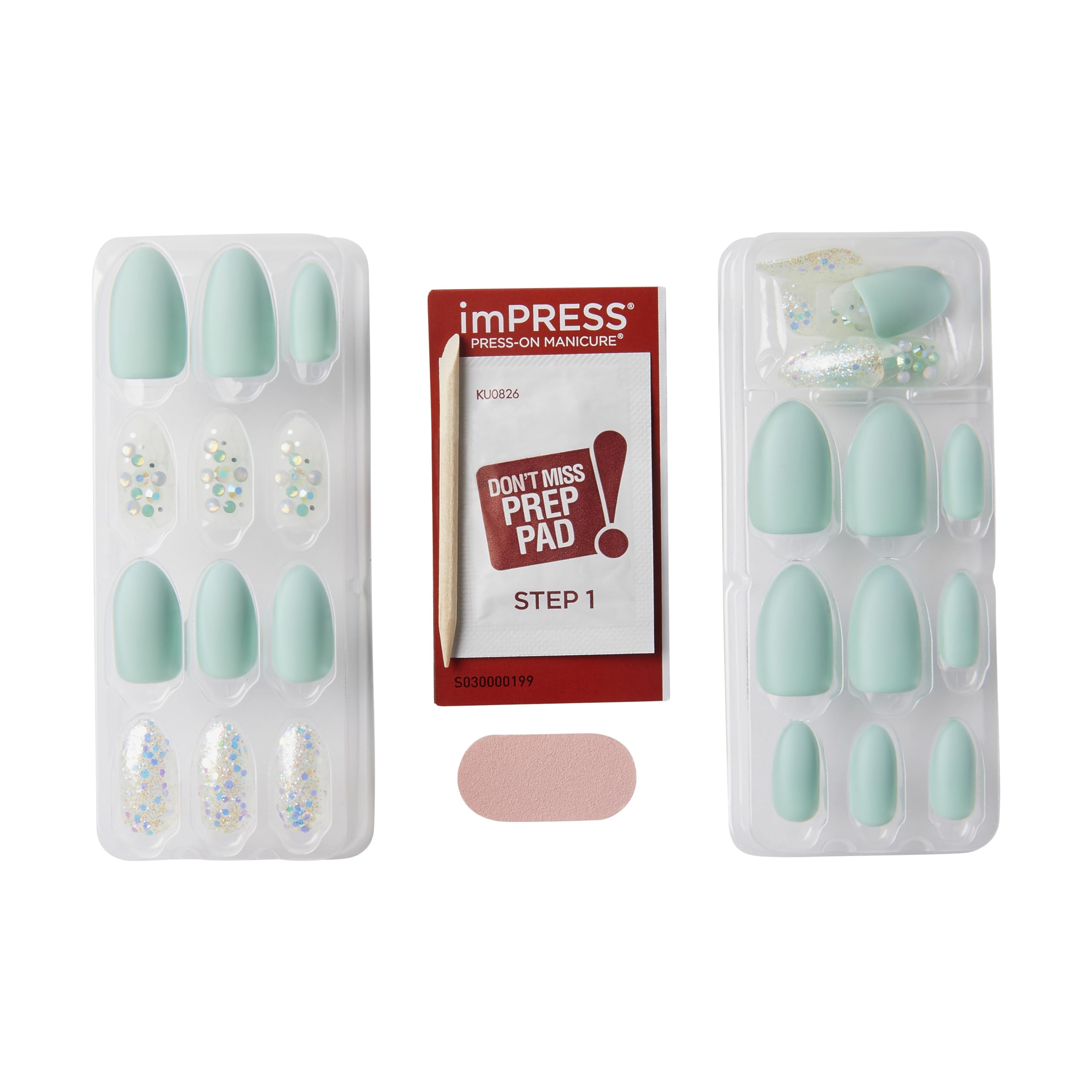 KISS imPRESS No Glue press-on nails provide easy application and gentle removal.