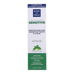 Two Kiss My Face fluoride-free sensitive toothpaste tubes, 4.5 oz each