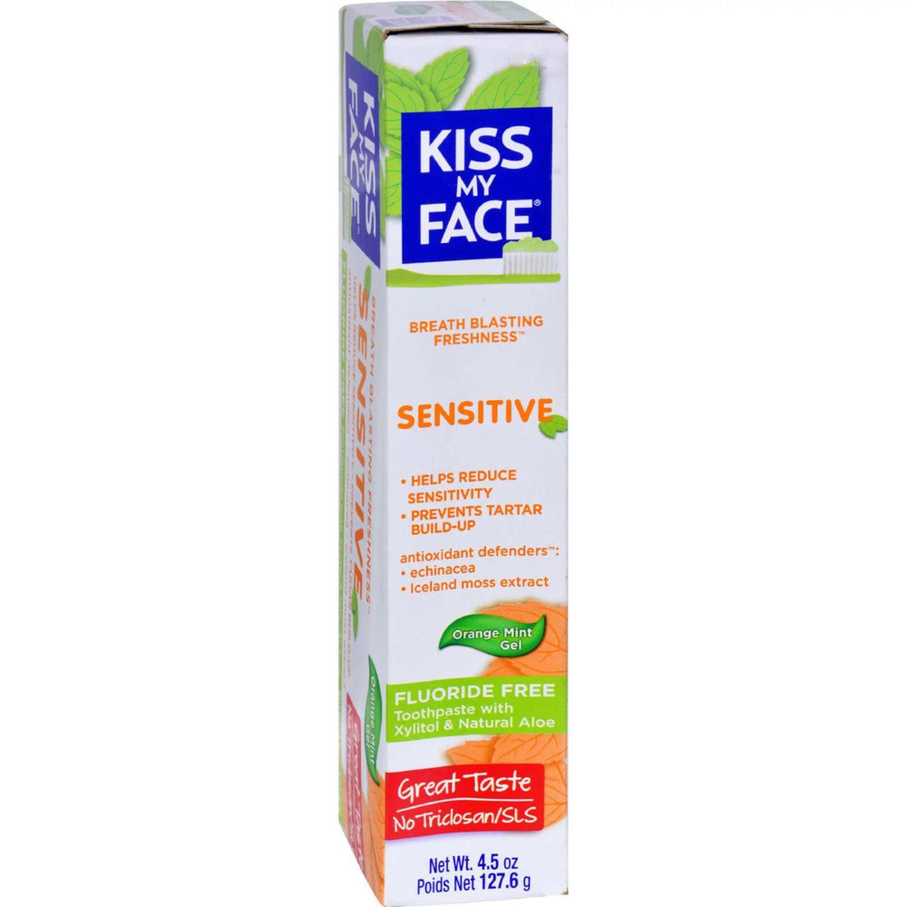 Packaging image of Kiss My Face toothpaste with two tubes