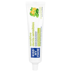 Front view of Kiss My Face Sensitive Citrus Mint Gel Toothpaste 4.5 oz