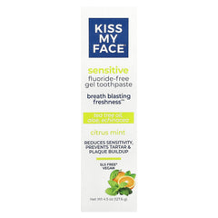 Ingredients of Kiss My Face Sensitive Citrus Mint Gel Toothpaste with Tea Tree Oil, Aloe, and Echinacea