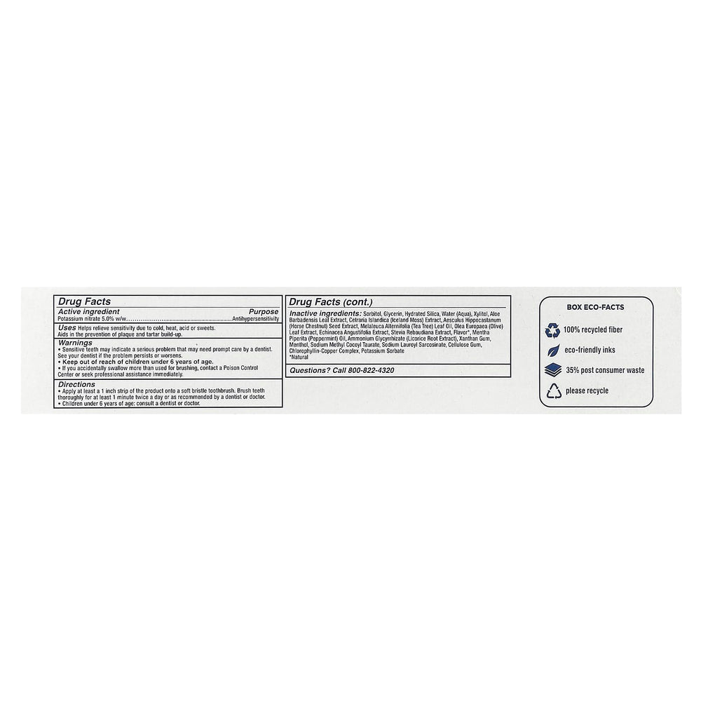 Kiss My Face Sensitive Citrus Mint Gel Toothpaste packaging and label