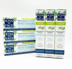 Six-pack of Kiss My Face Whitening Cool Mint Toothpaste tubes