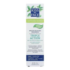 Kiss My Face Triple Action Herbal Mint Gel Toothpaste 4.5 oz – front view