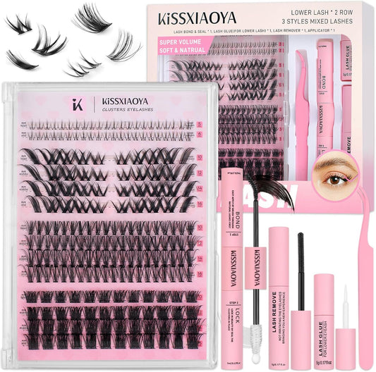 Kissxiaoya DIY lashes extensions tray with mixed styles for versatile at-home looks