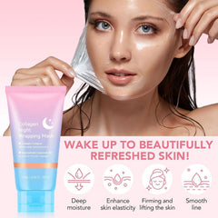 KITNOBLIS collagen night wrapping mask 75ml jar ready for deep moisturization