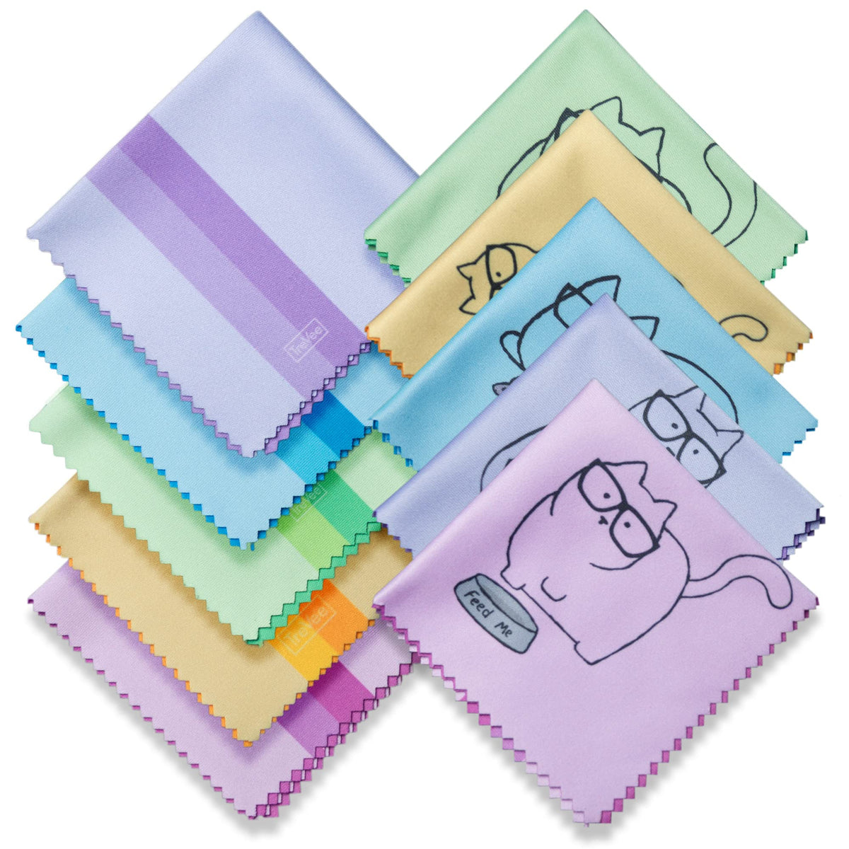 Blue kitten cat design microfiber cleaning cloth