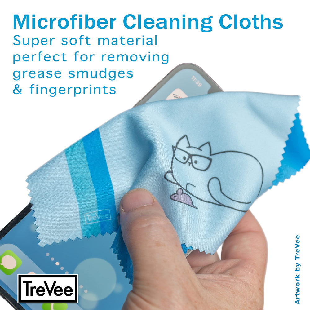 Green kitten cat design microfiber cleaning cloth