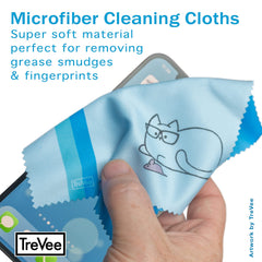 Green kitten cat design microfiber cleaning cloth