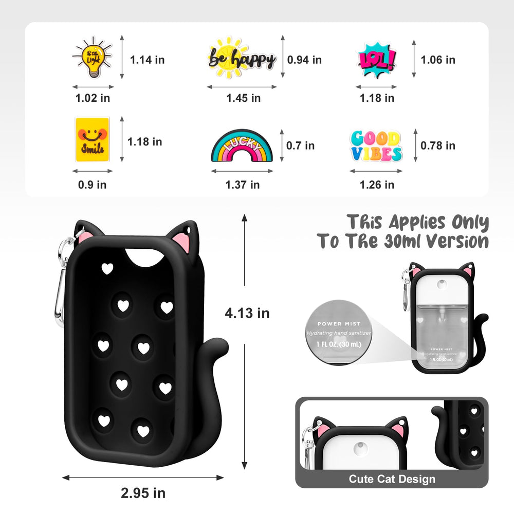 Kivzex cat silicone case back shows croc-style charm holes for customization.