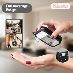 Kivzex durable silicone protection cushions the sanitizer case.