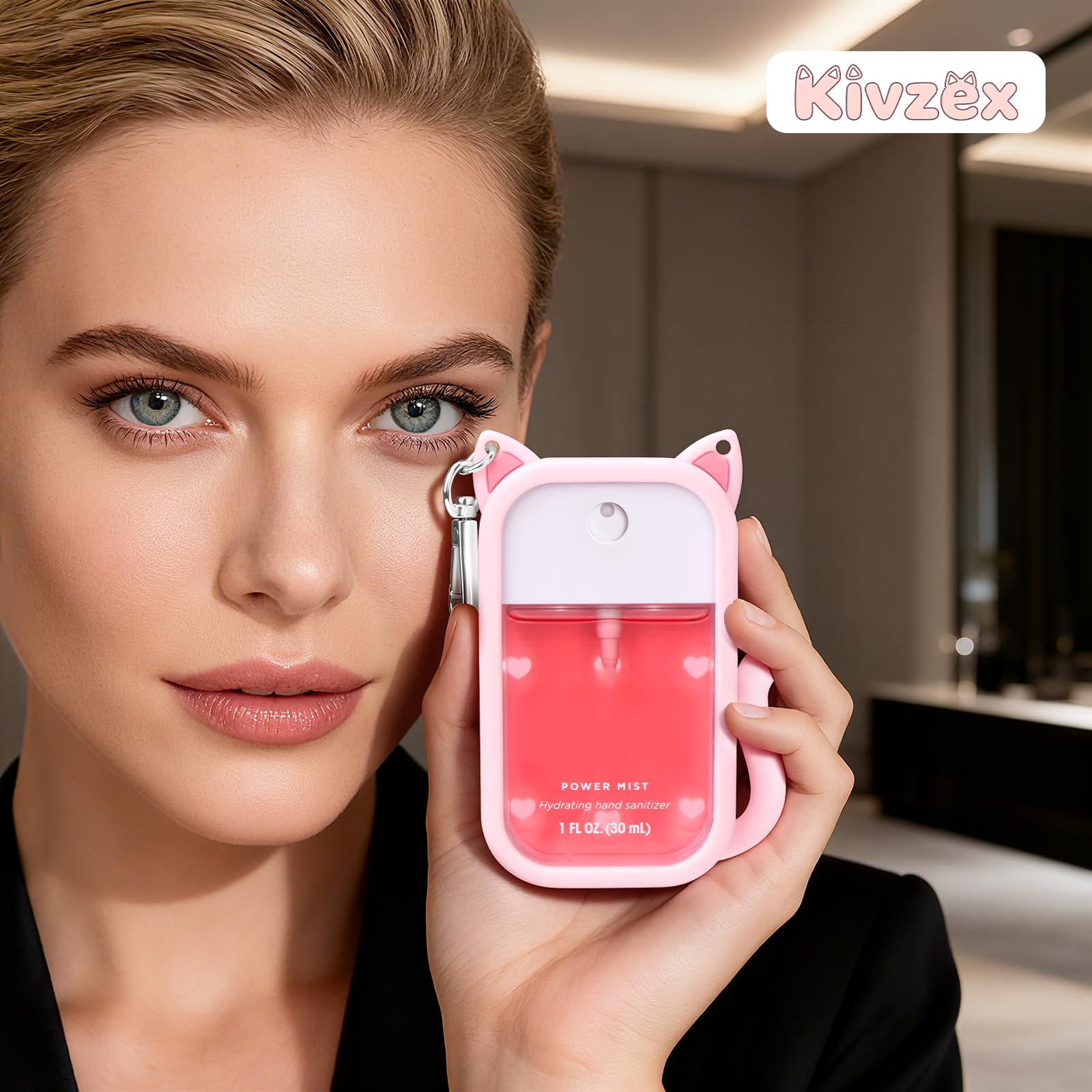 Kivzex pink travel sleeve keeps your Touchland case neat and accessible.