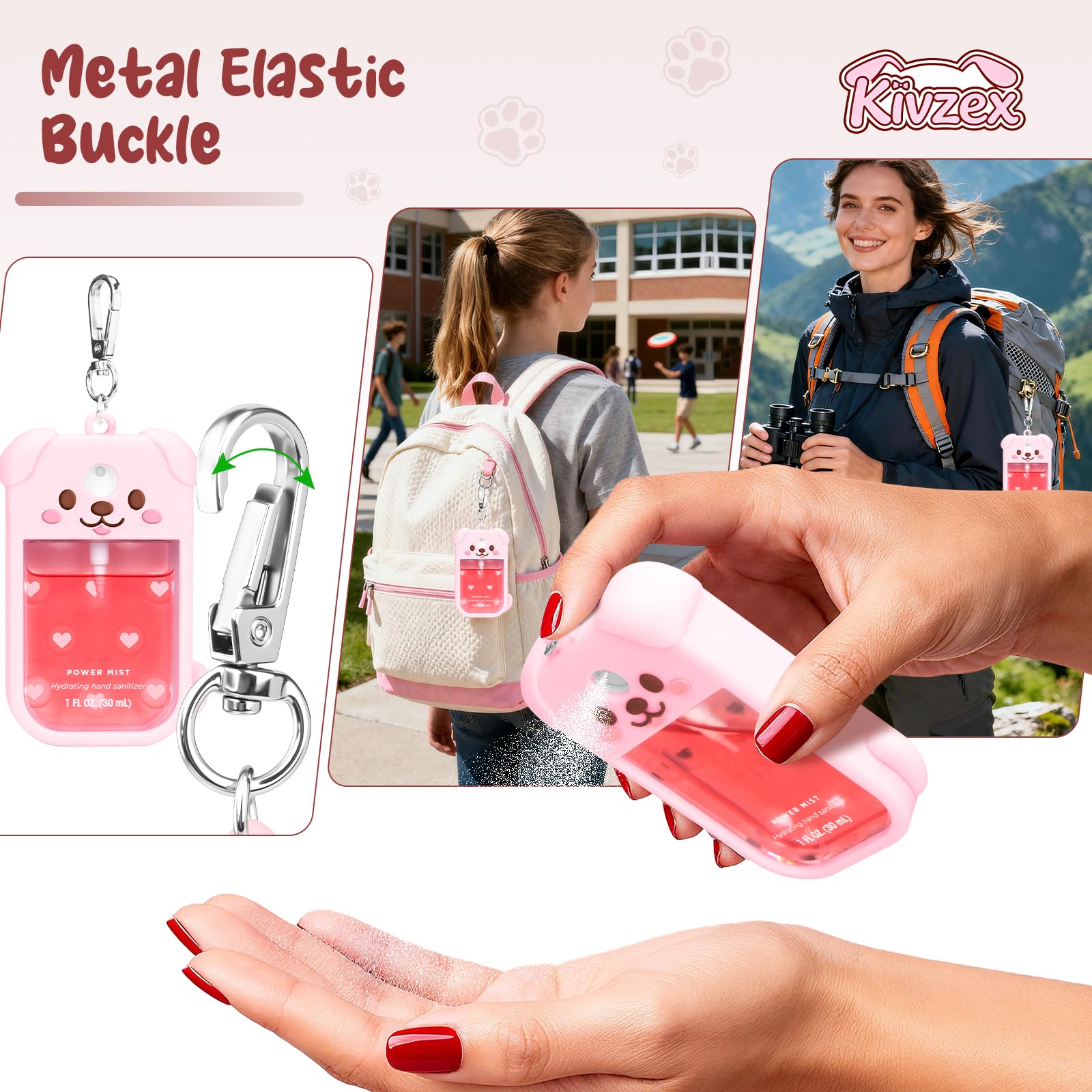 Kivzex Touchland case with 360° keychain clip for easy access