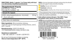 DHEA 50 mg capsule with a glass of water