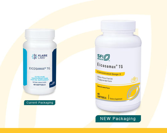 Close-up of Eicosamax TG Fish Oil softgel capsules