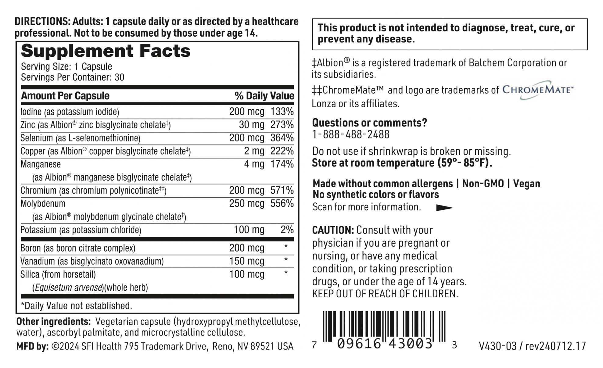 30 vegetarian capsules bottle