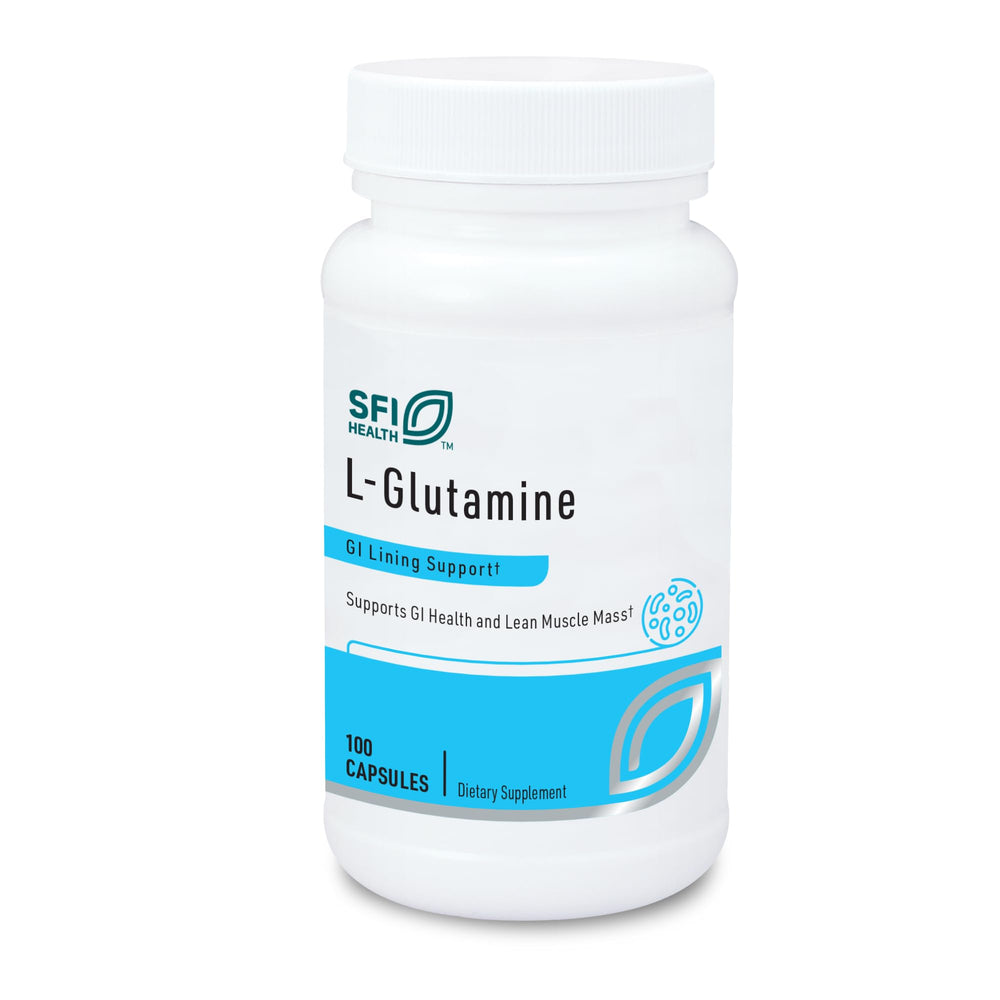 Klaire Labs SFI Health L-Glutamine Capsules bottle with 100 capsules