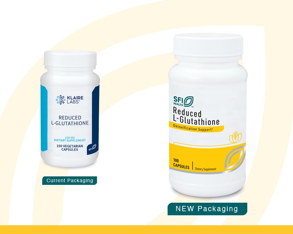 Close up of reduced L-Glutathione capsules in bottle