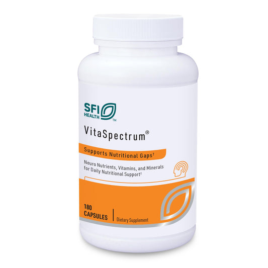 Front view of Klaire Labs VitaSpectrum Kids 180-count bottle